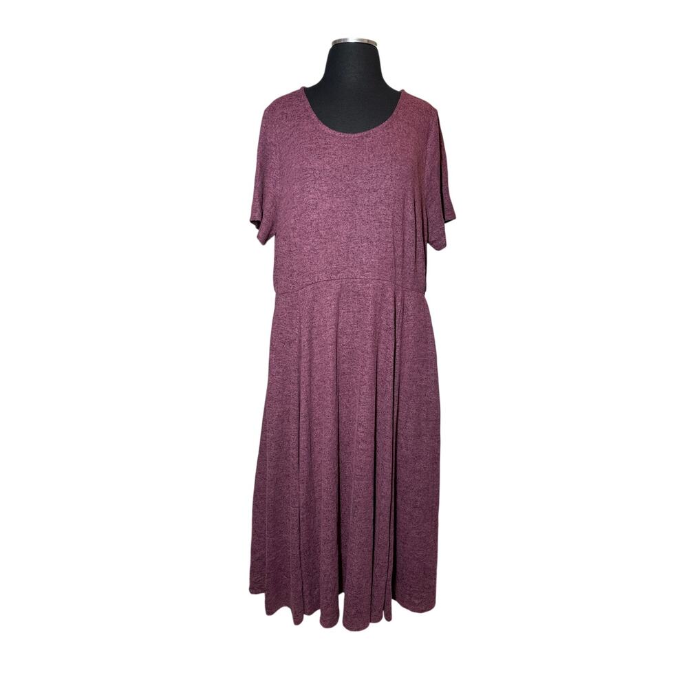 Torrid Super Soft Plush Skater Dress Burgundy Short Sleeve Pockets Sz 3 / 3X NWT